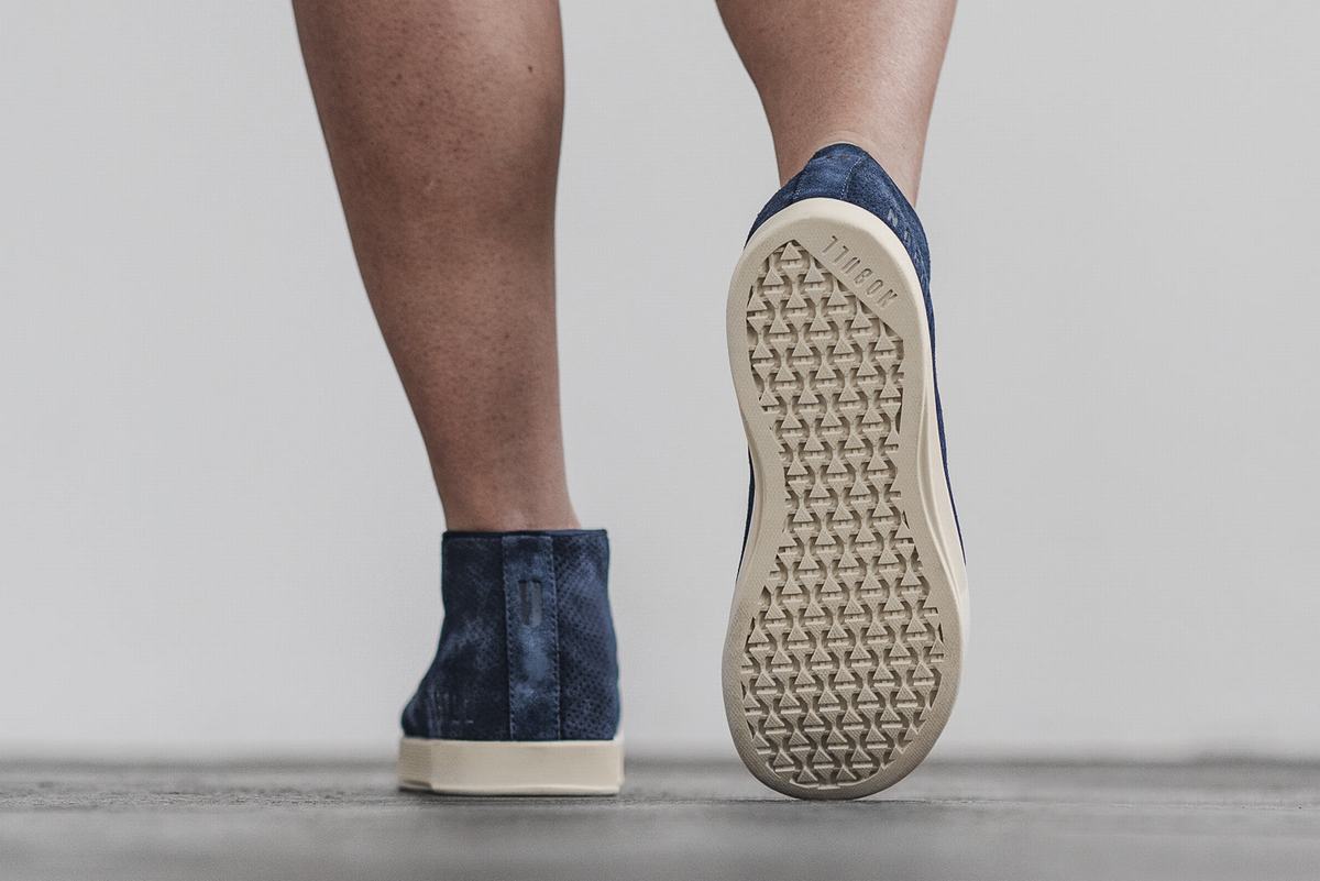 Nobull Suede Mid Women's Trainers Navy White | Australia (EV3296)
